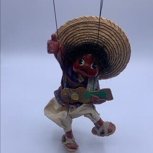 Vintage Mexican Marionette 13” Puppet Folk Art Doll